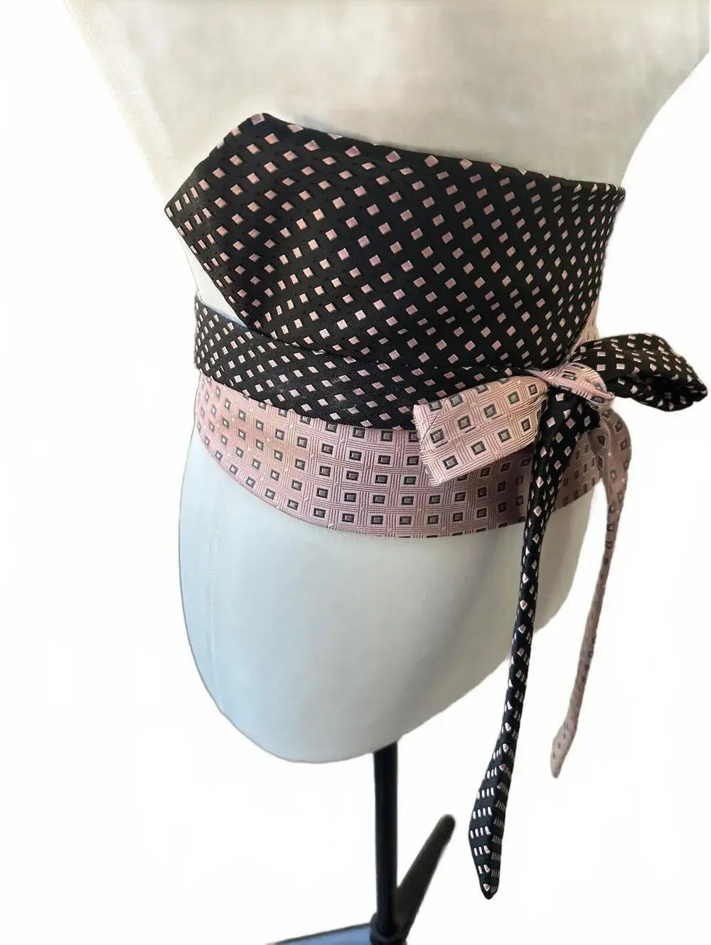 Upcycled Silk Necktie Obi Belt | Handmade Men’s Tie Corset Belt | OOAK | OS